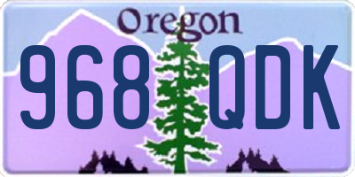 OR license plate 968QDK