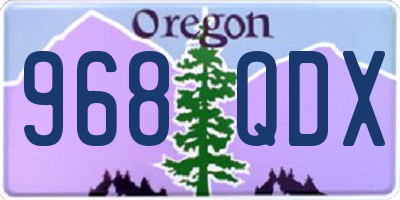 OR license plate 968QDX
