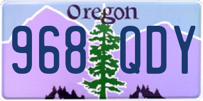 OR license plate 968QDY