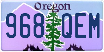 OR license plate 968QEM