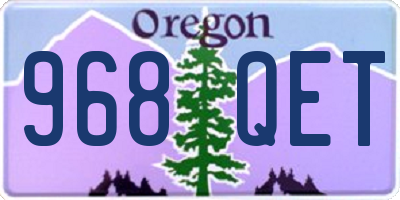 OR license plate 968QET