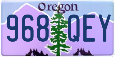 OR license plate 968QEY