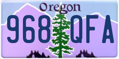 OR license plate 968QFA