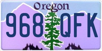 OR license plate 968QFK