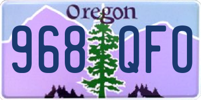 OR license plate 968QFO