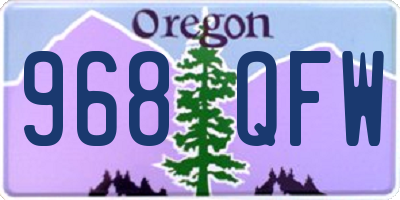 OR license plate 968QFW