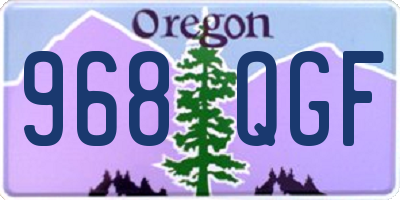 OR license plate 968QGF
