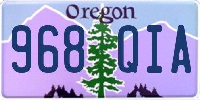OR license plate 968QIA