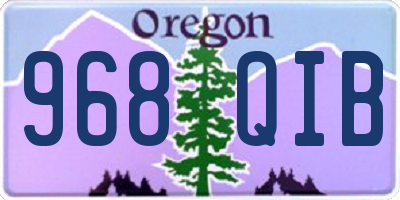 OR license plate 968QIB