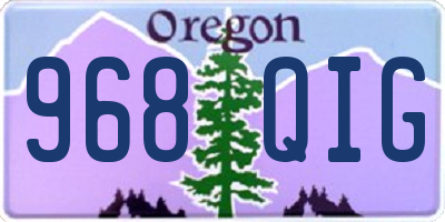 OR license plate 968QIG