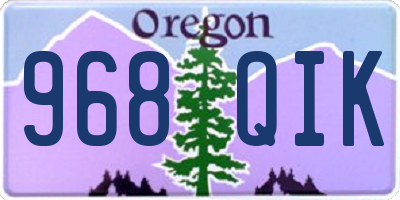 OR license plate 968QIK