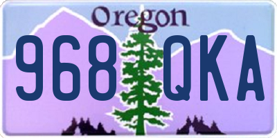 OR license plate 968QKA