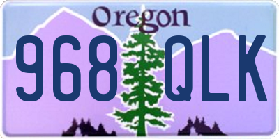 OR license plate 968QLK