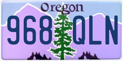 OR license plate 968QLN