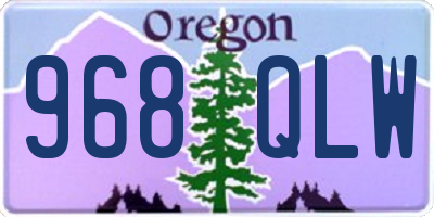 OR license plate 968QLW