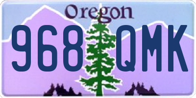 OR license plate 968QMK