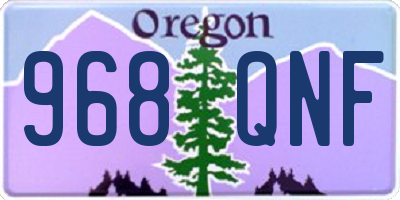 OR license plate 968QNF