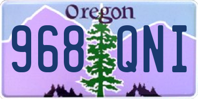 OR license plate 968QNI