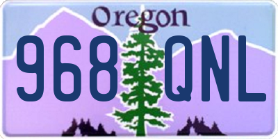 OR license plate 968QNL
