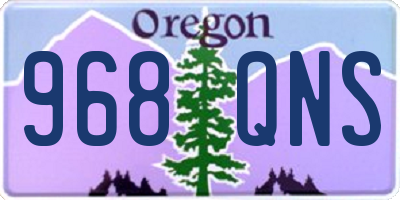 OR license plate 968QNS