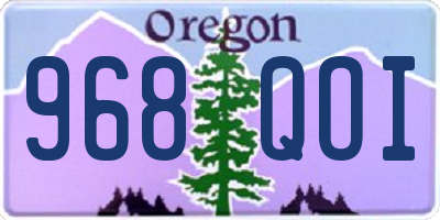OR license plate 968QOI