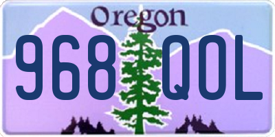 OR license plate 968QOL
