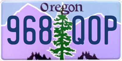 OR license plate 968QOP