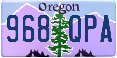 OR license plate 968QPA
