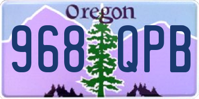 OR license plate 968QPB