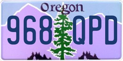 OR license plate 968QPD