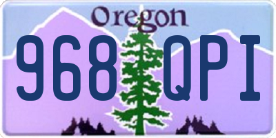 OR license plate 968QPI