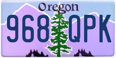 OR license plate 968QPK