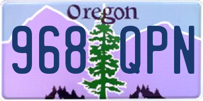 OR license plate 968QPN