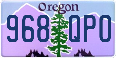 OR license plate 968QPO