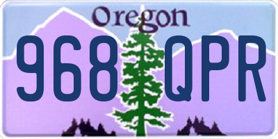 OR license plate 968QPR