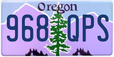 OR license plate 968QPS