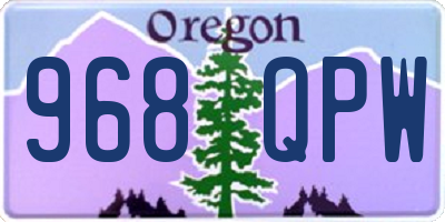 OR license plate 968QPW