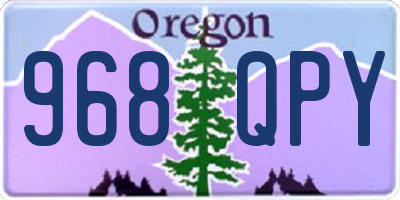 OR license plate 968QPY