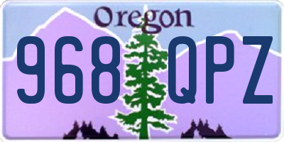 OR license plate 968QPZ