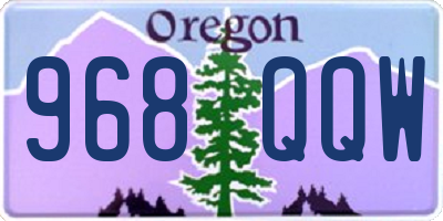 OR license plate 968QQW