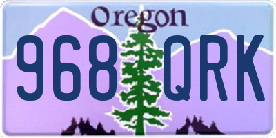 OR license plate 968QRK
