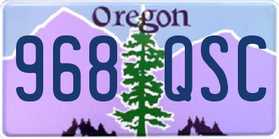 OR license plate 968QSC