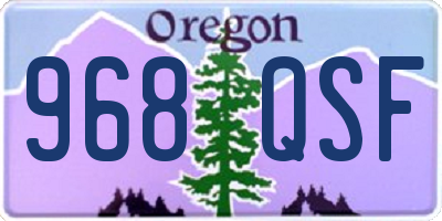 OR license plate 968QSF