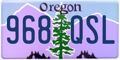 OR license plate 968QSL