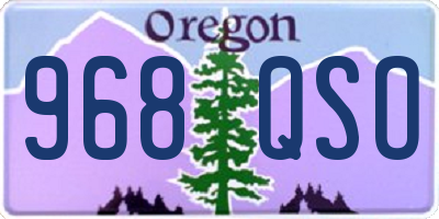 OR license plate 968QSO