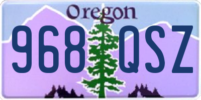 OR license plate 968QSZ
