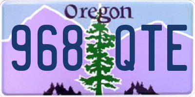 OR license plate 968QTE