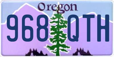 OR license plate 968QTH
