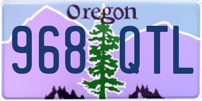 OR license plate 968QTL
