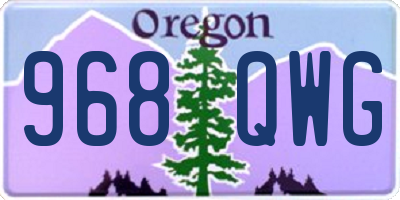 OR license plate 968QWG